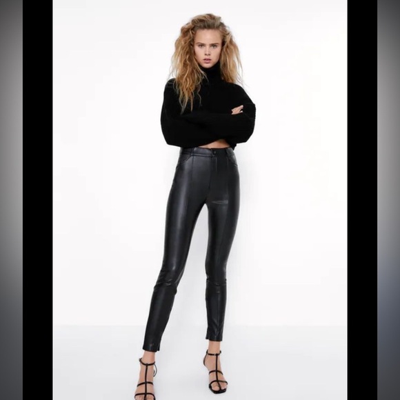 Zara Black High-Waisted Leggings - Picture 1 of 7